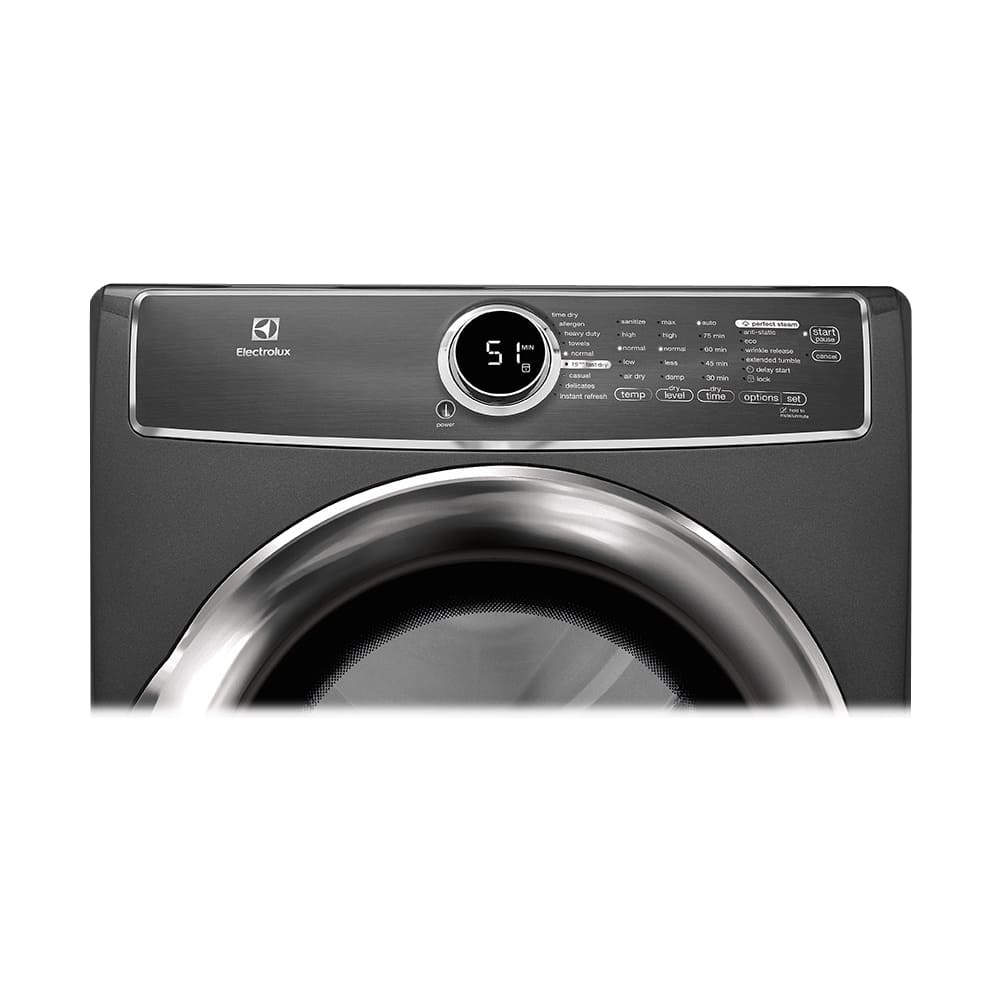 Alt View 11. Electrolux - Front Load 8.0 Cu. Ft. 9-Cycles Gas Dryer with Steam - Titanium.
