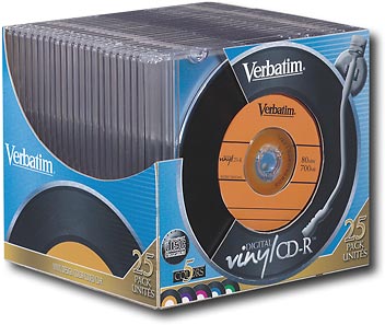 Best Buy: Verbatim Digital Vinyl CD Recordable CD-R 52x 700 25 Pack Case 94588