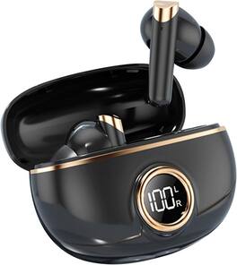 SKRAN - In-Ear Wireless Bluetooth Earbuds - Noise Cancelling , Battery Display, Clear Call, for Office, Commute - Black