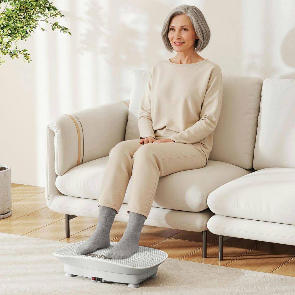 Back. Resenkos - Whole Body Vibration Plate Machine with 10 Speeds - Gray.