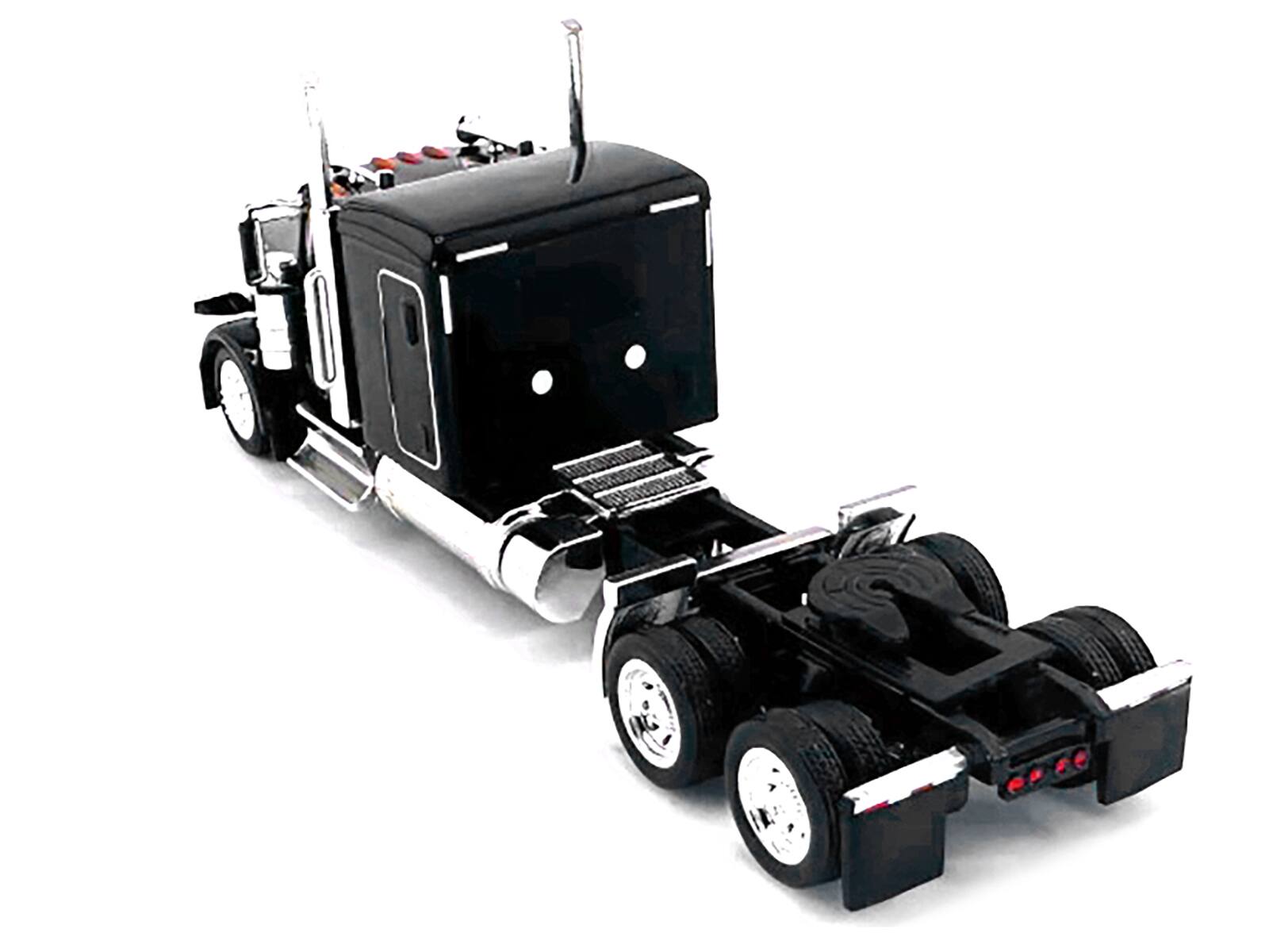 Left. HO Logistics Replicas - Peterbilt 589 Truck with 72 Inch Sleeper Black 1/87 (HO) Plastic Model Car by HO Logistics - Black.