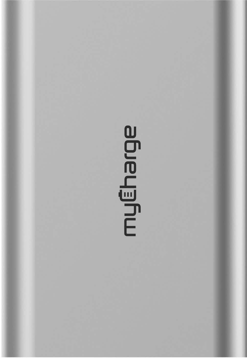 Front. myCharge - RAZORPLATINUM 13,400 mAh Portable Charger for Most USB-Enabled Devices - Silver.