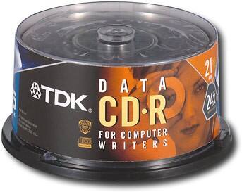 Front Standard. TDK - 25-Pack 24x Pocket CD-R Disc Spindle.