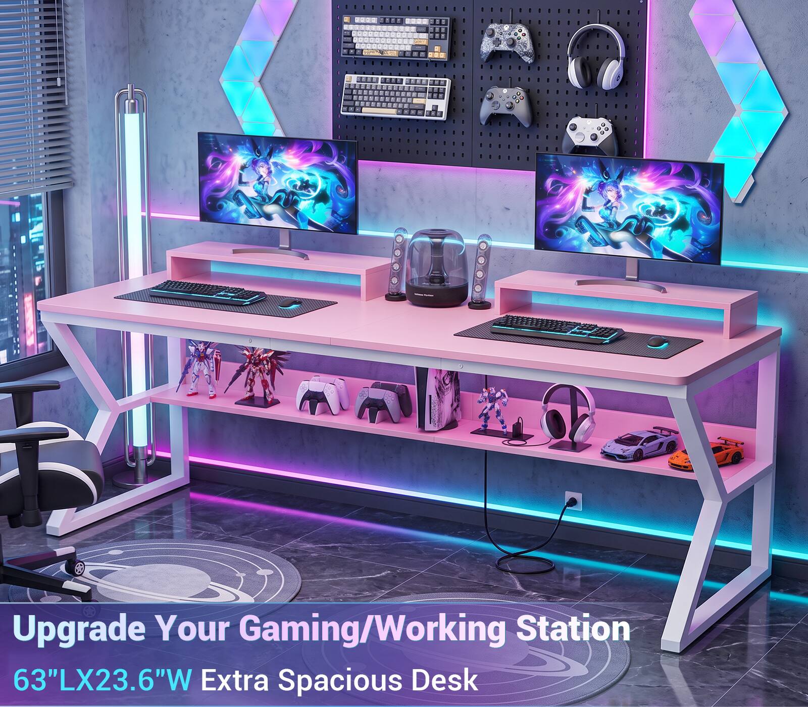 Upgrade Your Gaming/Working Station  
63"LX23.6"W Extra Spacious Desk