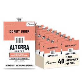 Alterra Donut Shop Coffee Freshpacks for Flavia Brewers, Medium Roast (Case of 40)