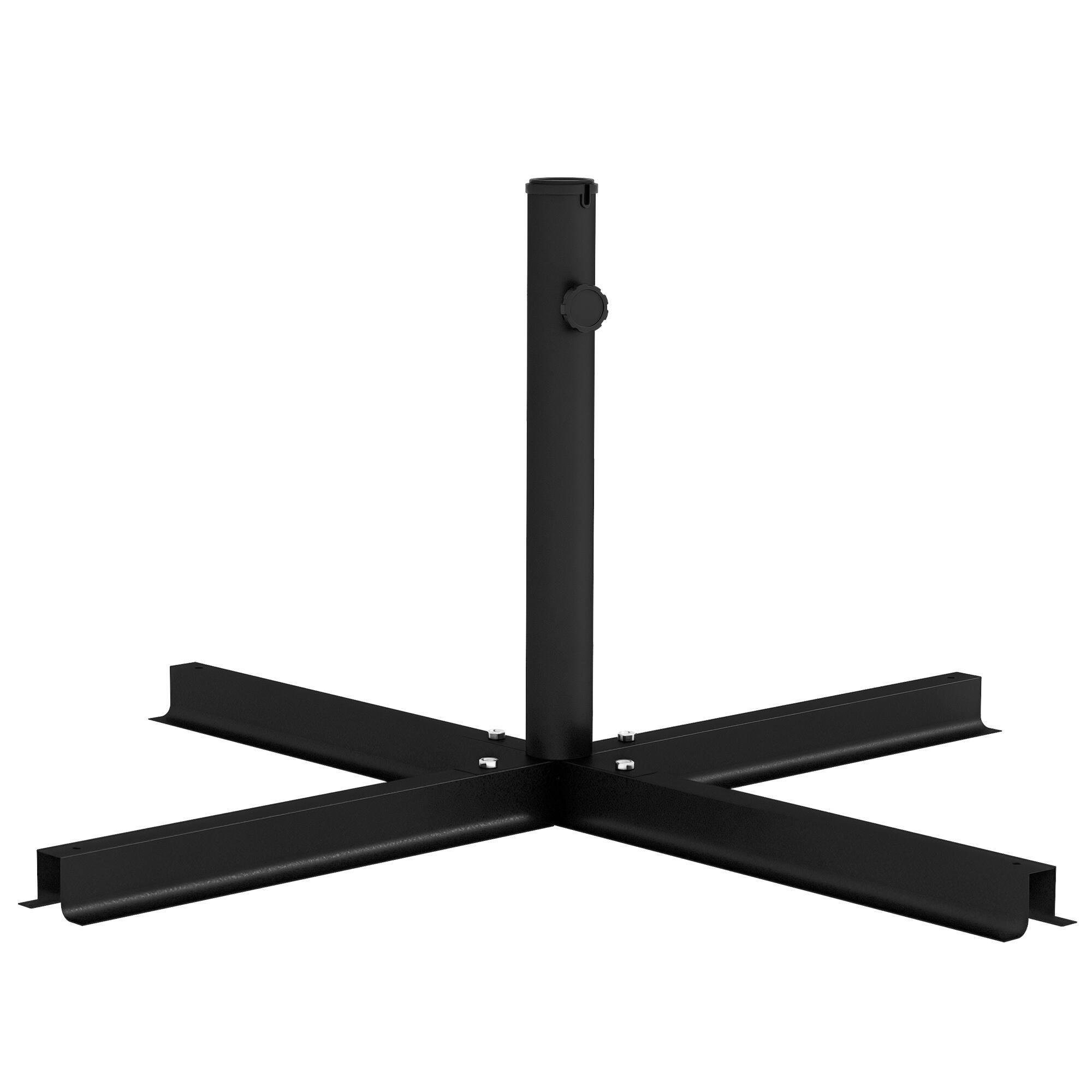 Outsunny - Outdoor Universal Cross Brace Stand for Small Offset Umbrella or Large Market Umbrella - Black