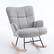 Front. FERPIT - FERPIT Teddy Upholstered Wingback Rocking Accent Chair with Rubberwood Legs, Light Gray - Light Gray.