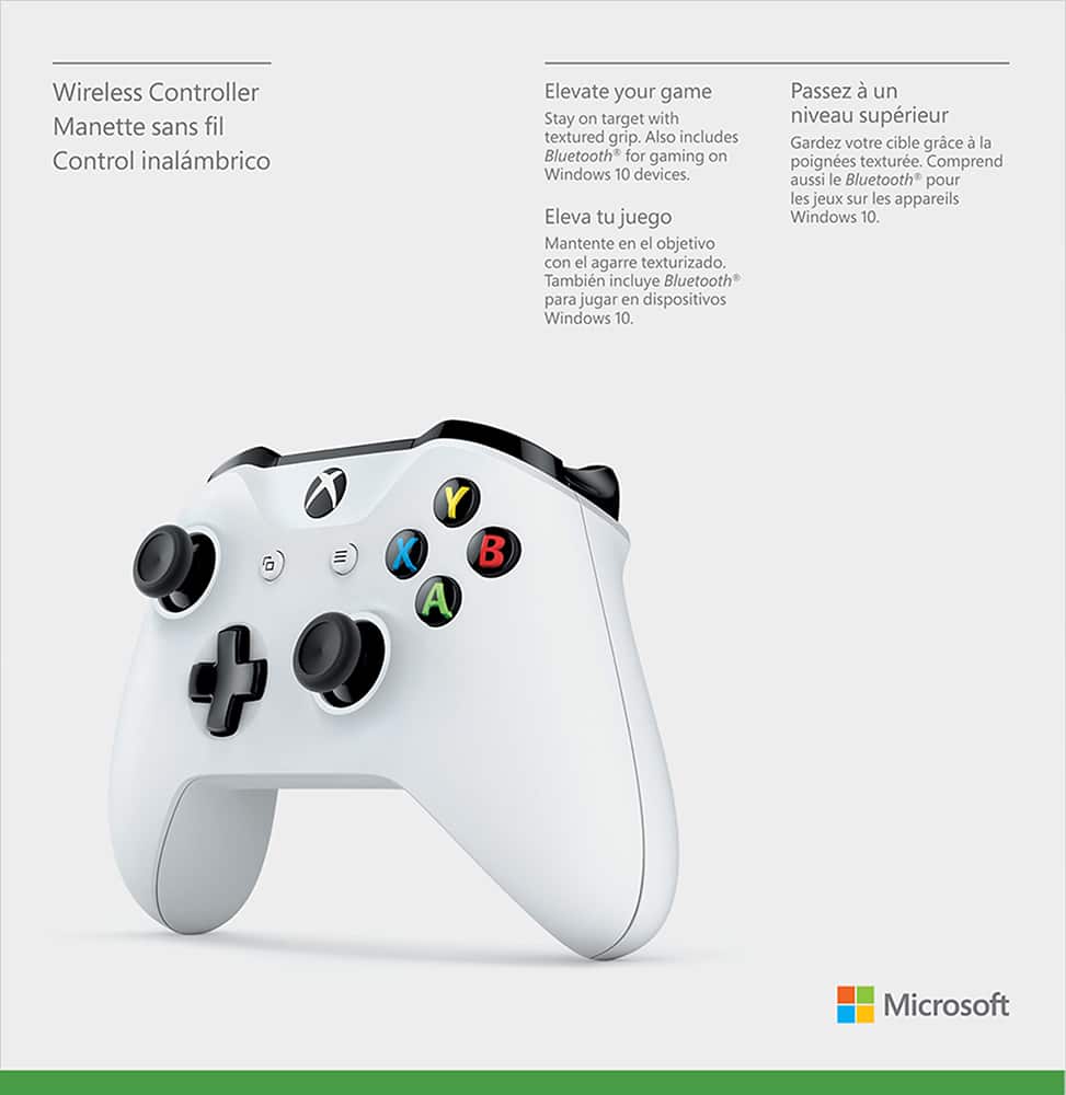 Alt View 13. Microsoft - Wireless Controller for Xbox One, Xbox Series X, and Xbox Series S - White.