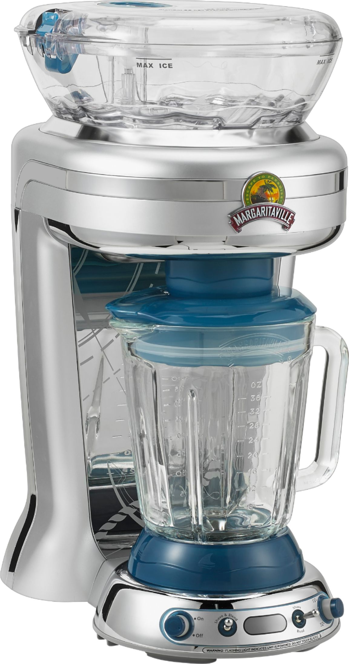 Angle View: Margaritaville Key West Frozen Concoction Maker with Easy Pour Jar and XL Ice Reservoir - Silver