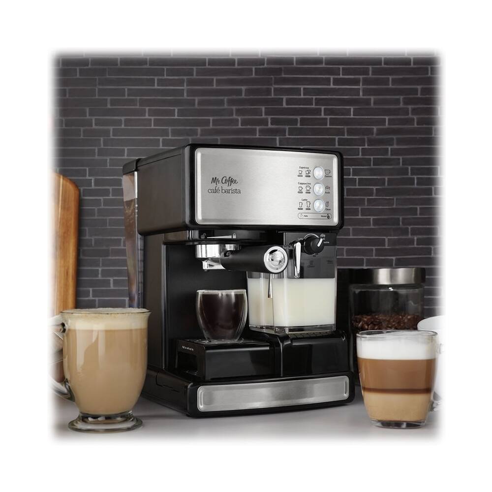 Alt View 11. Mr. Coffee - Café Barista Single Serve 3-in-1 Espresso Machine with 15 with Bars of Pressure with Milk Frother - Stainless Steel.
