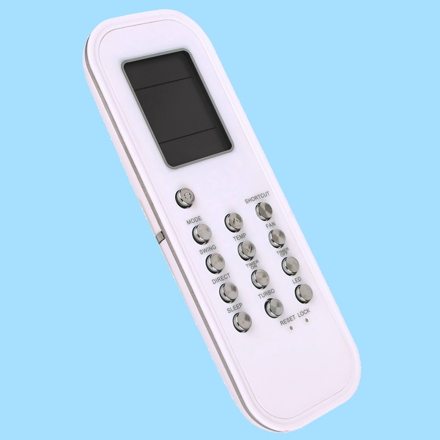 SHORTCUT MODE FAN TEMP SWING TIMER DIRECT TIMER TURBO SLEEP LOCK RESET LED