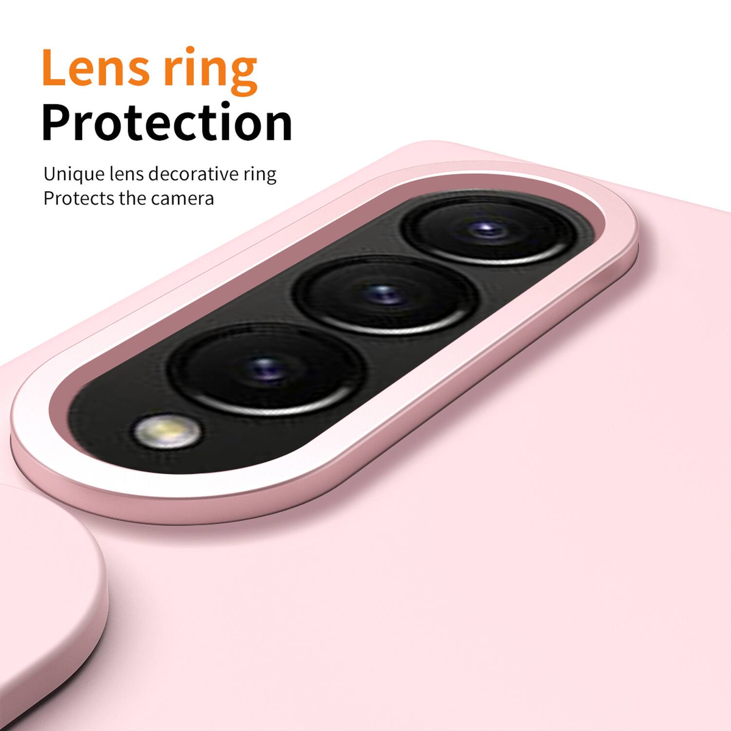 Lens ring Protection  
Unique lens decorative ring  
Protects the camera