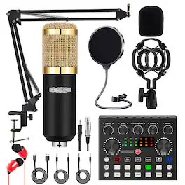 5 CORE - 5Core Recording Microphone Podcast Bundle Professional Condenser Mic Kit-RM 8 BG