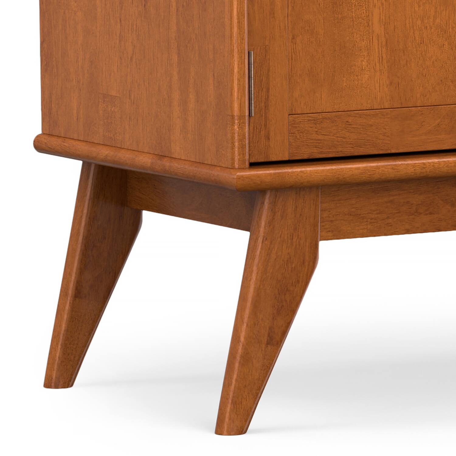 Alt View 3. Simpli Home - Draper SOLID HARDWOOD Mid Century 72 inch TV Stand in Teak Brown For TVs up to 80 inches - Teak Brown.