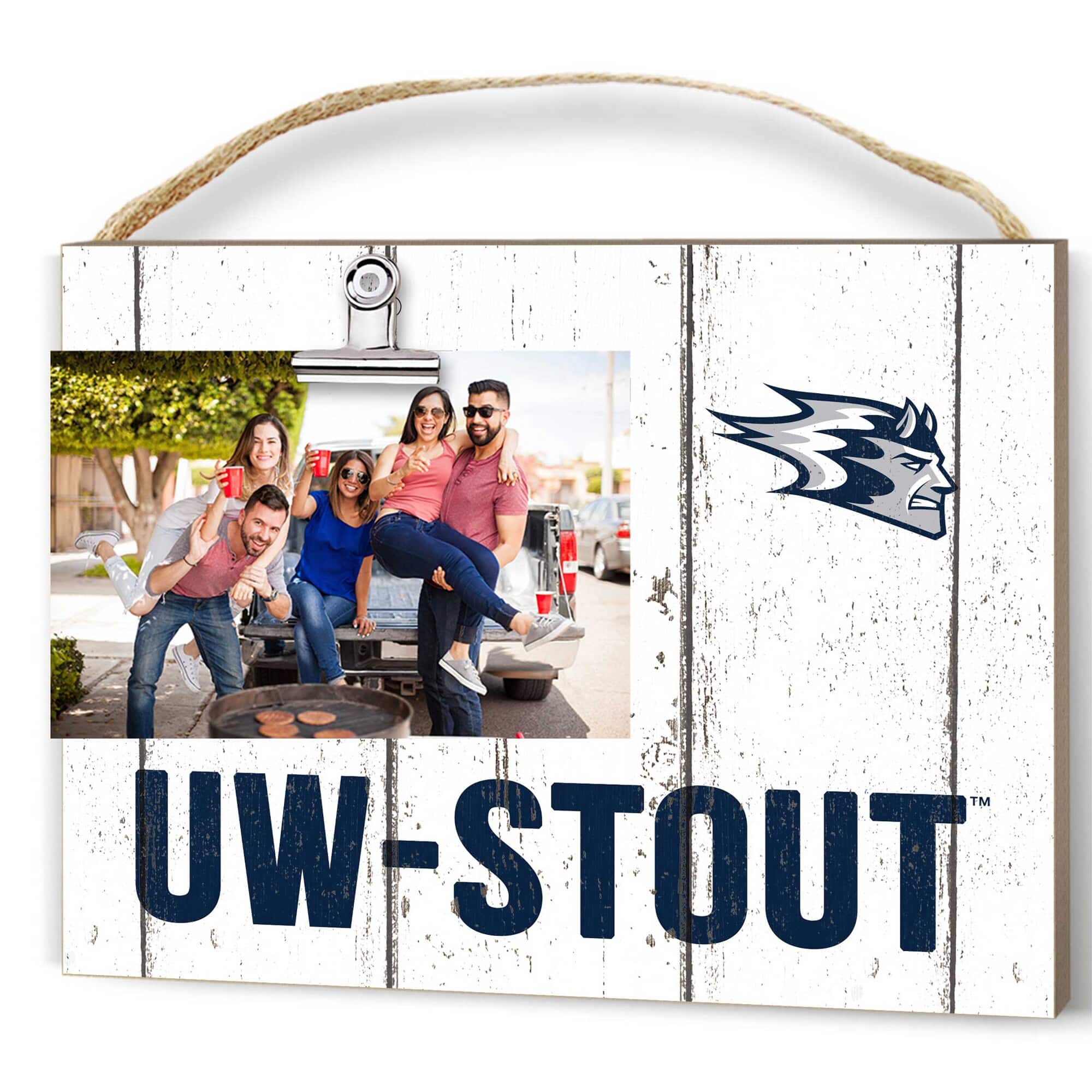 "Jardine - Wisconsin Stout Blue Devils 8"" x 10"" Weathered Clip It Frame - White" price history on PriceWatchPro