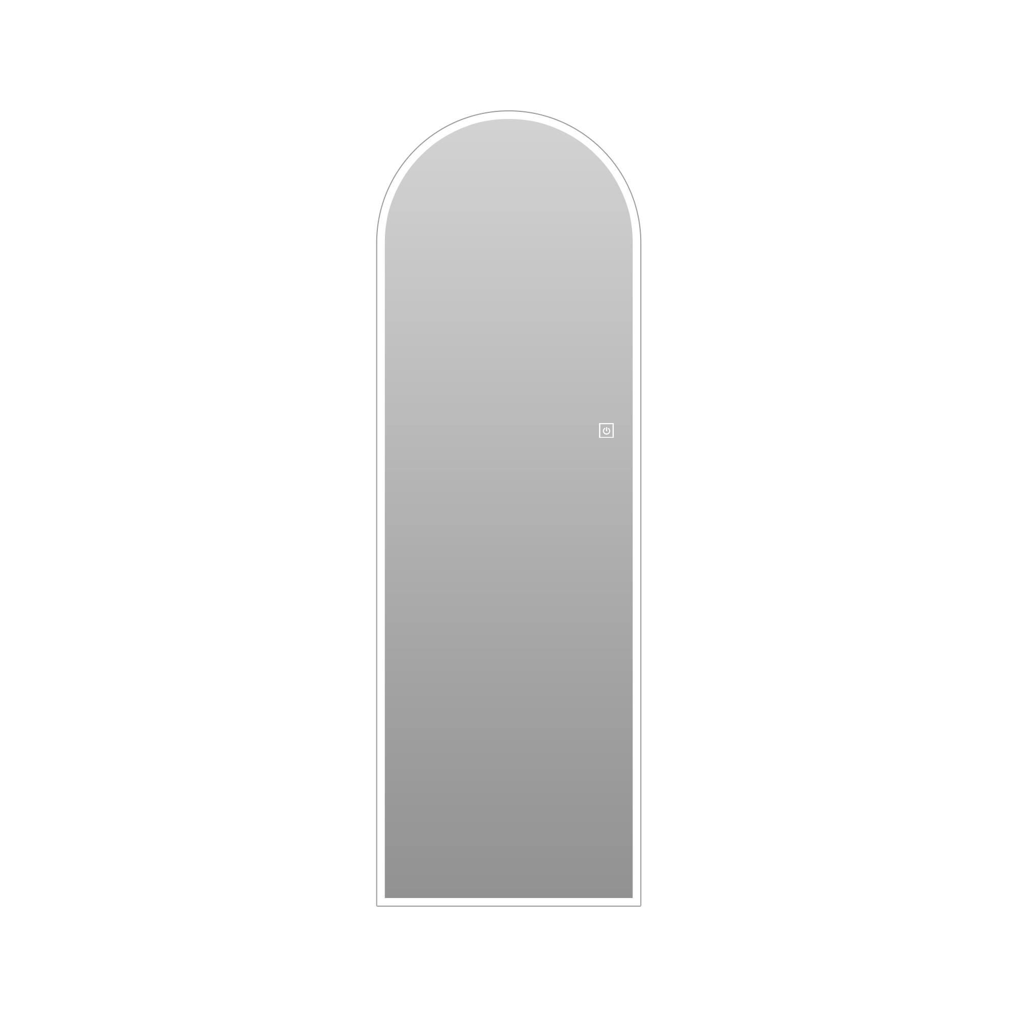 Alt View 4. Boyel Living - 65 by 21 Inch LED Full Length Wall Mirror Symmetrical Arch Design with Frosted Glass.