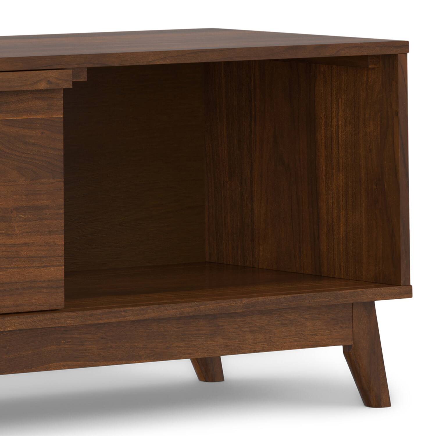 Alt View 6. Simpli Home - Lennon Mid Century Modern TV Media Stand - Walnut Veneer.