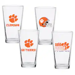 Indigo Falls - Clemson Tigers 16oz. Collector Pint Glass Four-Set - Multicolor