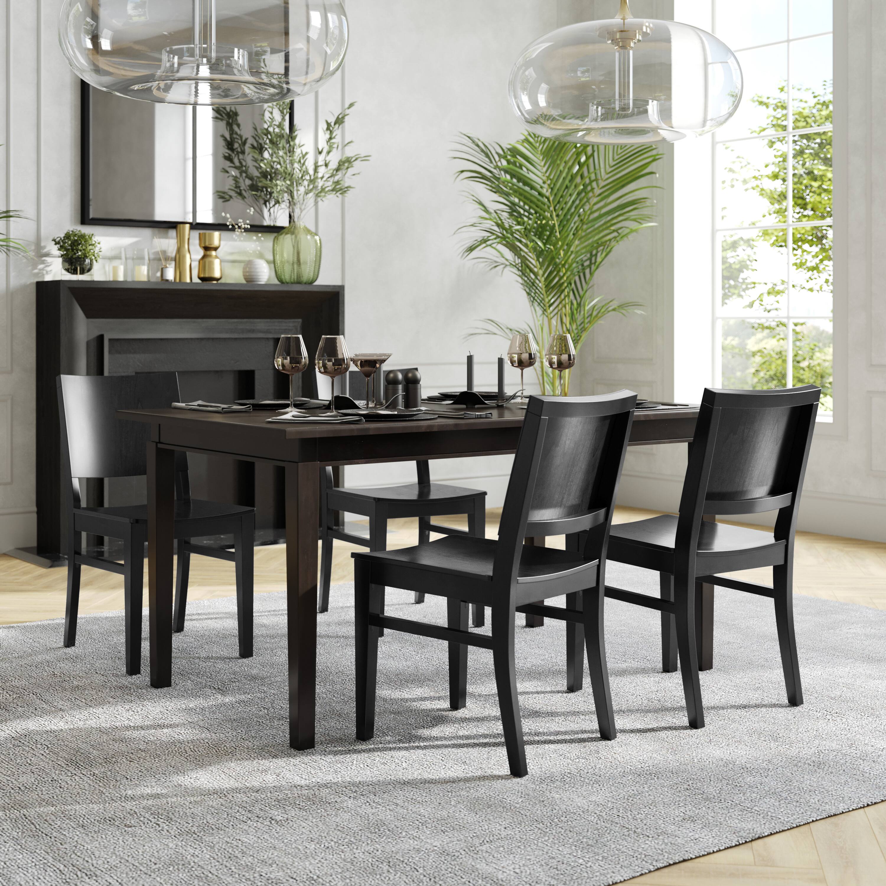 Alt View 3. Flash Furniture - 2 Pack Naples Commercial Grade Solid Wood Dining Chairs with Curved Backrests and Black Finish - Black.