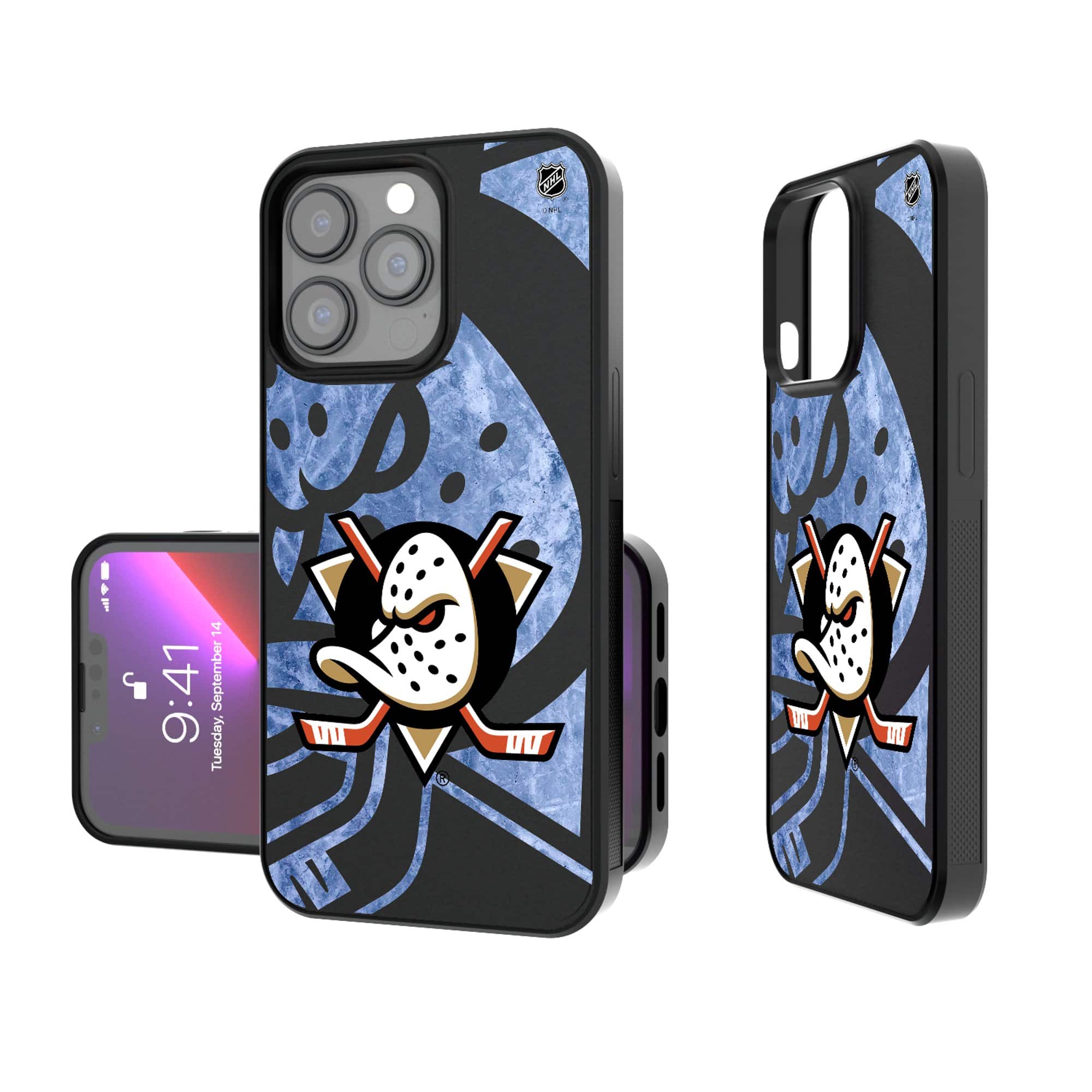 Keyscaper - NHL - Anaheim Ducks iPhone Tilt Bump Ice Case - 14 Pro - Multicolor