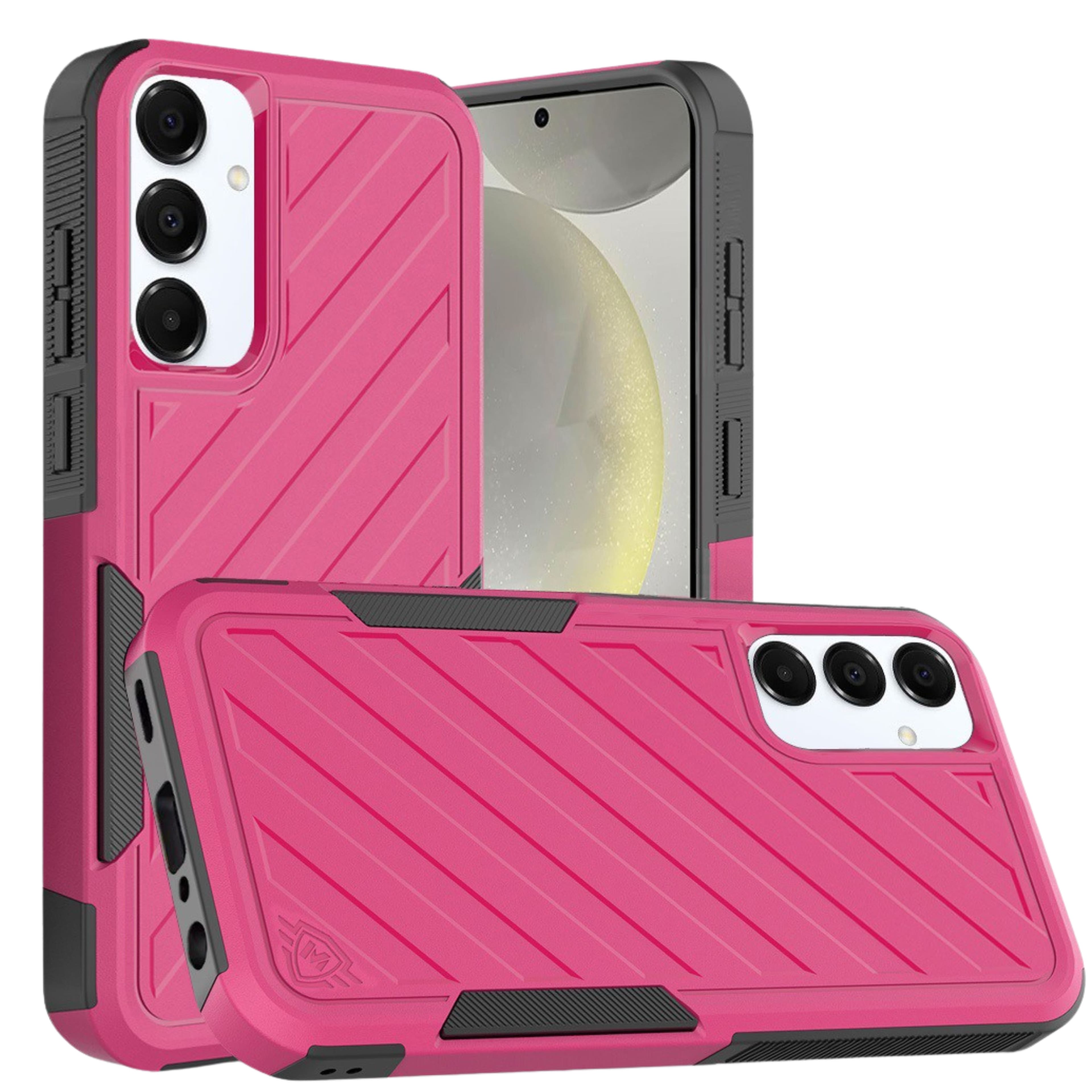 Kitcheniva - Shockproof Dual Layer Lined Cover Plus Tempered Glass For Samsung S25/S24 Hot /Black - Pink price history on PriceWatchPro