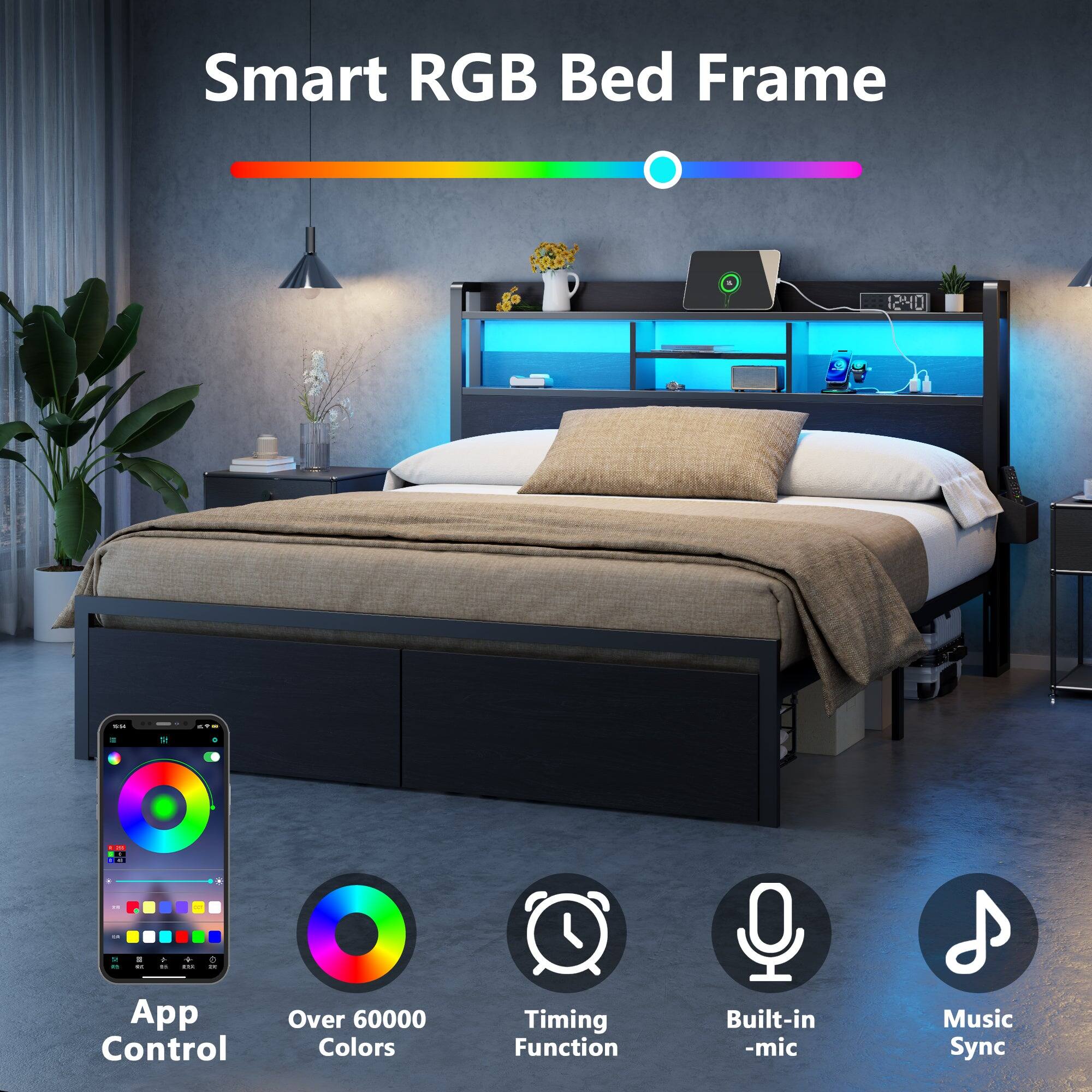 Smart RGB Bed Frame

App Control  
Over 60000 Colors  
Timing Function  
Built-in -mic  
Music Sync