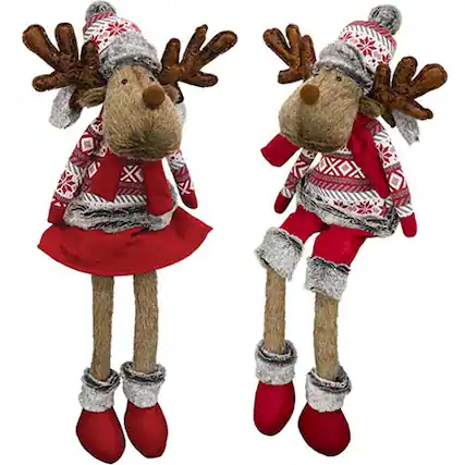 Front. BreeBe - Mr & Mrs Nordic Sweater Reindeer - 2 Asstd - Multi.