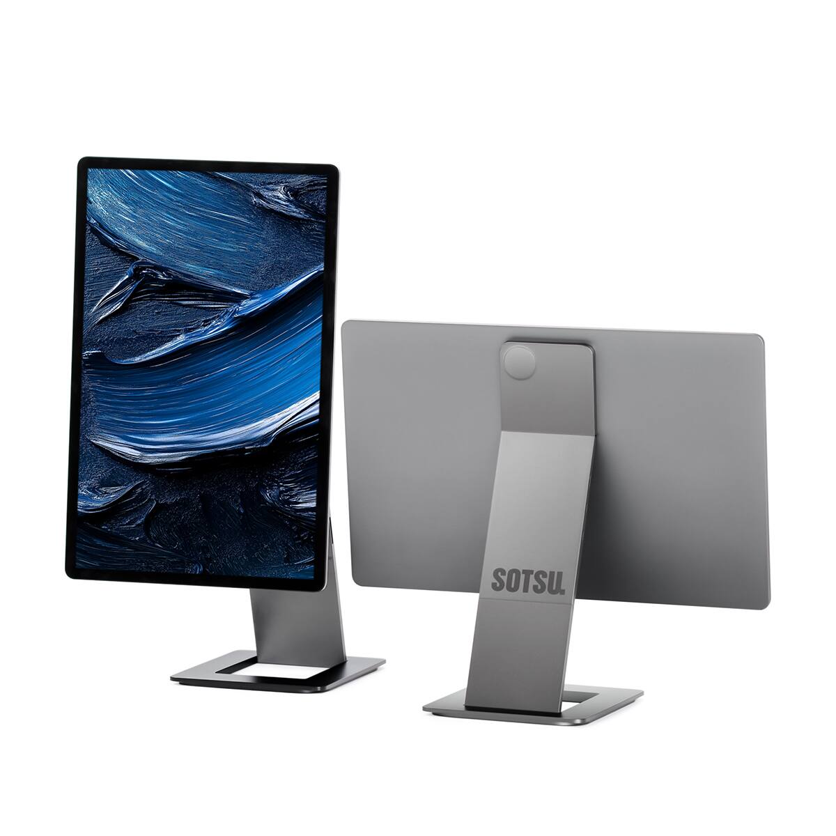Left. SOTSU - SOTSU FlipAction Pro 16" Gen2 Premium Portable Monitor, Super Compact, Pivot Rotate, 2560x1600 DCI P3 - Metallic Gray - Metallic Gray.