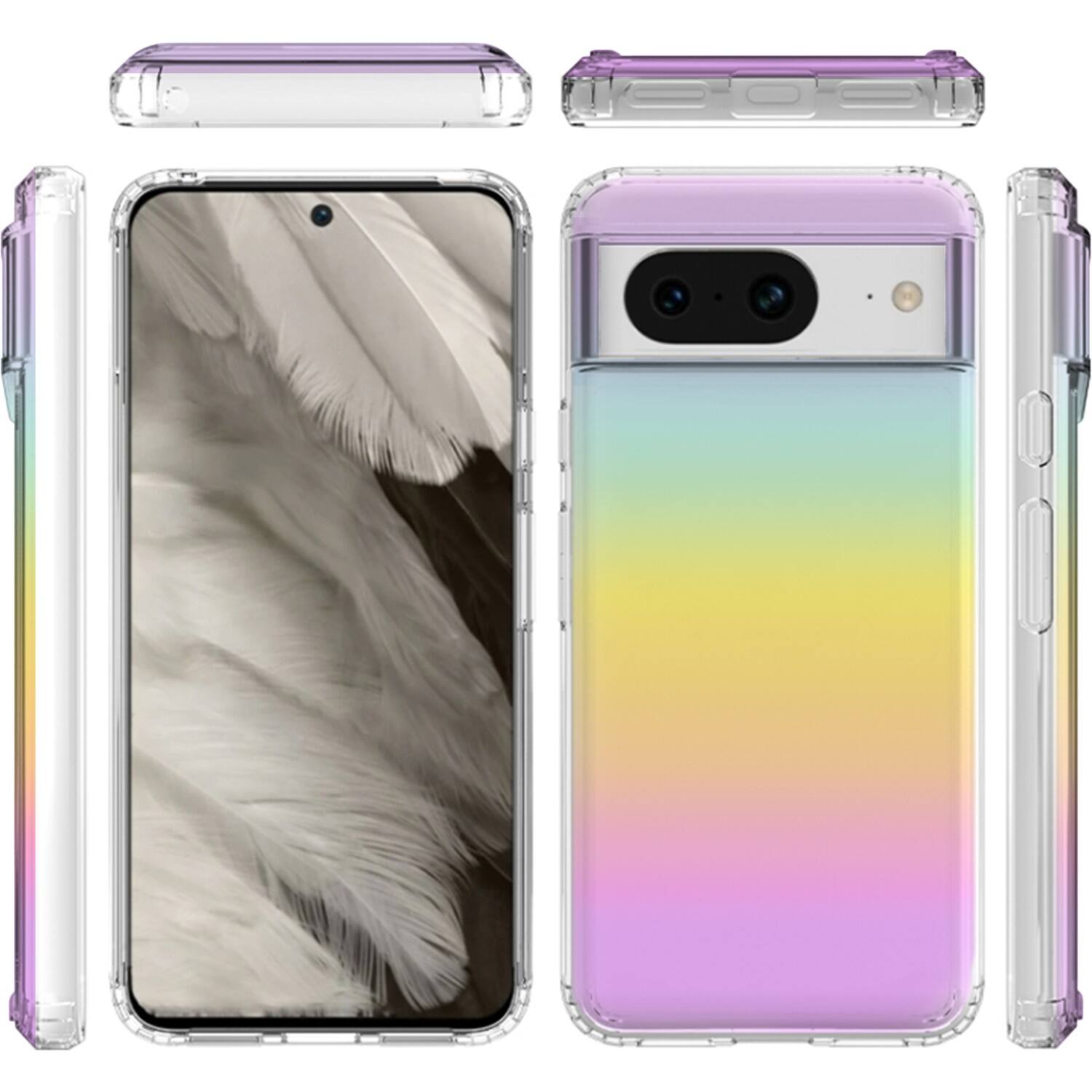 Alt View 12. SaharaCase - Hybrid-Flex Hard Shell Series Case for Google Pixel 8 - Transparent Gradient.