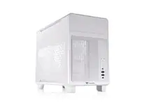 Front. Thermaltake - TR100 SFF mITX Mini Tower PC Case with PCIe 4.0 Riser Cable Included - Snow.