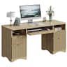 Bestier - 59 Inch Executive Office Desk with Four Drawers, Keyboard Tray & File Storage for Home Office - Burlywood