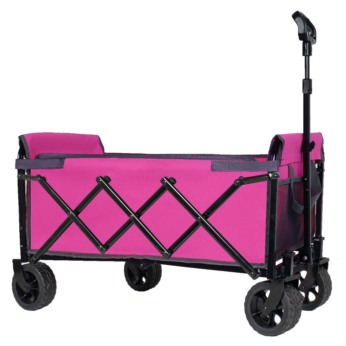 Alt View 4. Loheer - Loheer Expandable Dual Layer Utility Wagon, Wide Wheels, 220 lb Capacity, Pink.