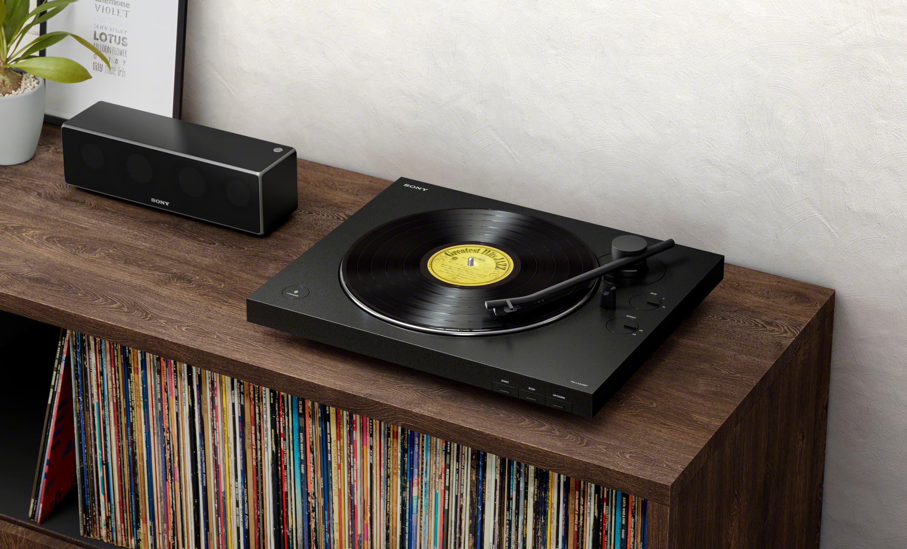 Alt View 24. Sony - Bluetooth Stereo Turntable - Black.
