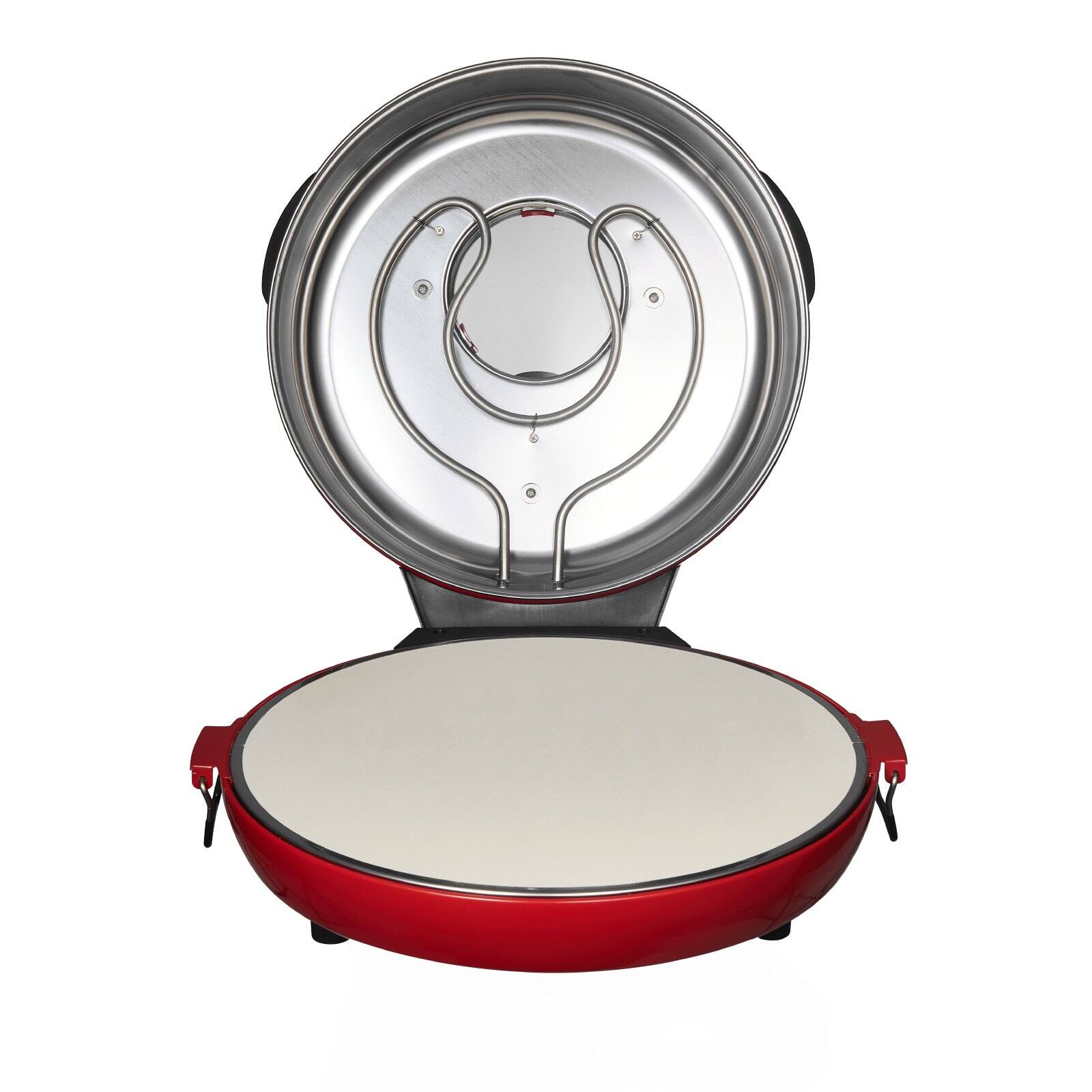 Alt View 9. Glintex - 14in Electric Pizza Oven Maker, 1600W with Stone, 5 Mode Temp Control, Viewing Window - Red.