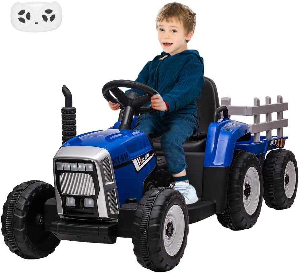 Homhougo - 12V Kids Ride On Car Truck, Electric Tractor with Trailer for Kids 3-6 Years, with Remote Control, 7-LED Headlights price history on PriceWatchPro