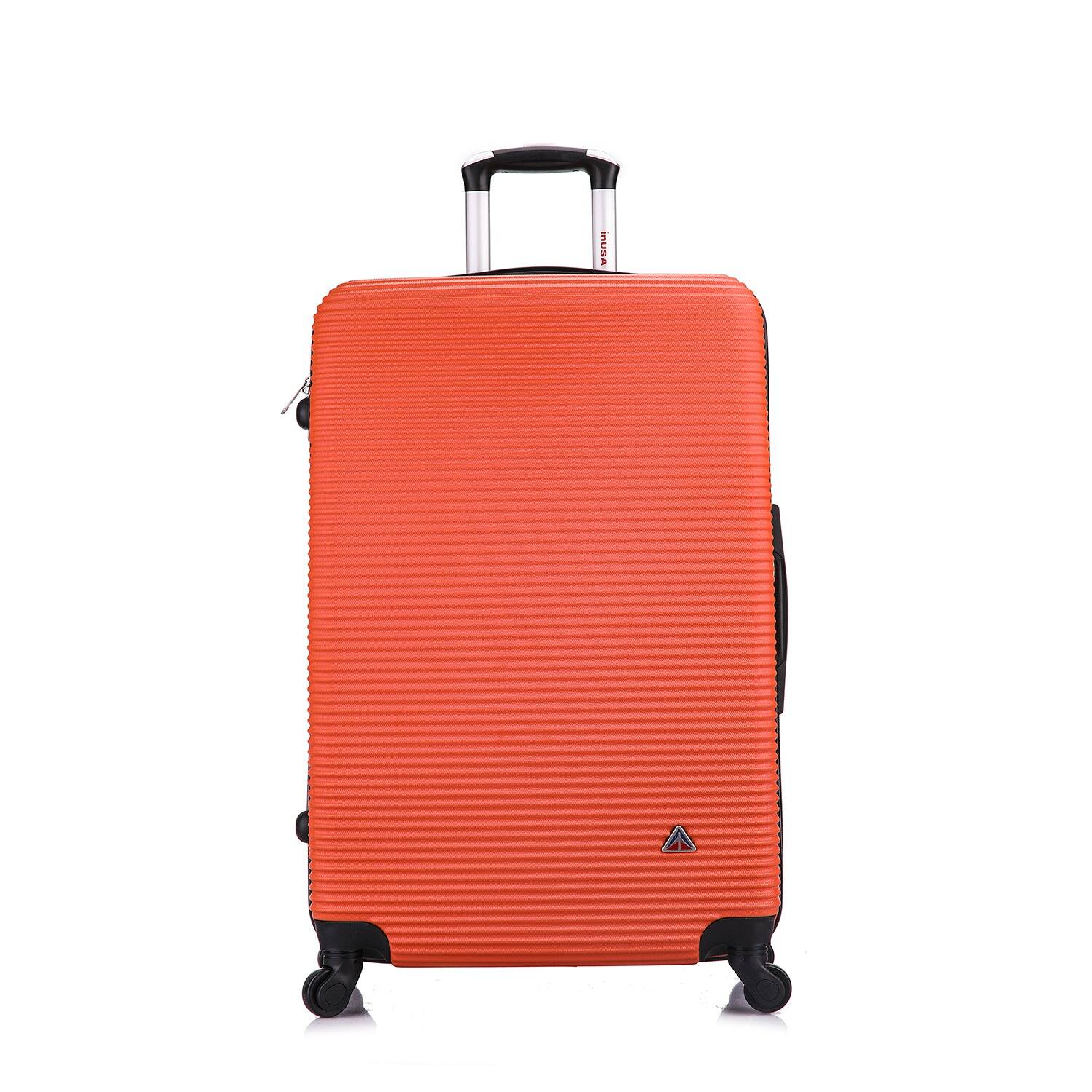 Angle. InUSA - Royal lightweight hardside Spinner Luggage 28" Orange - ORANGE.