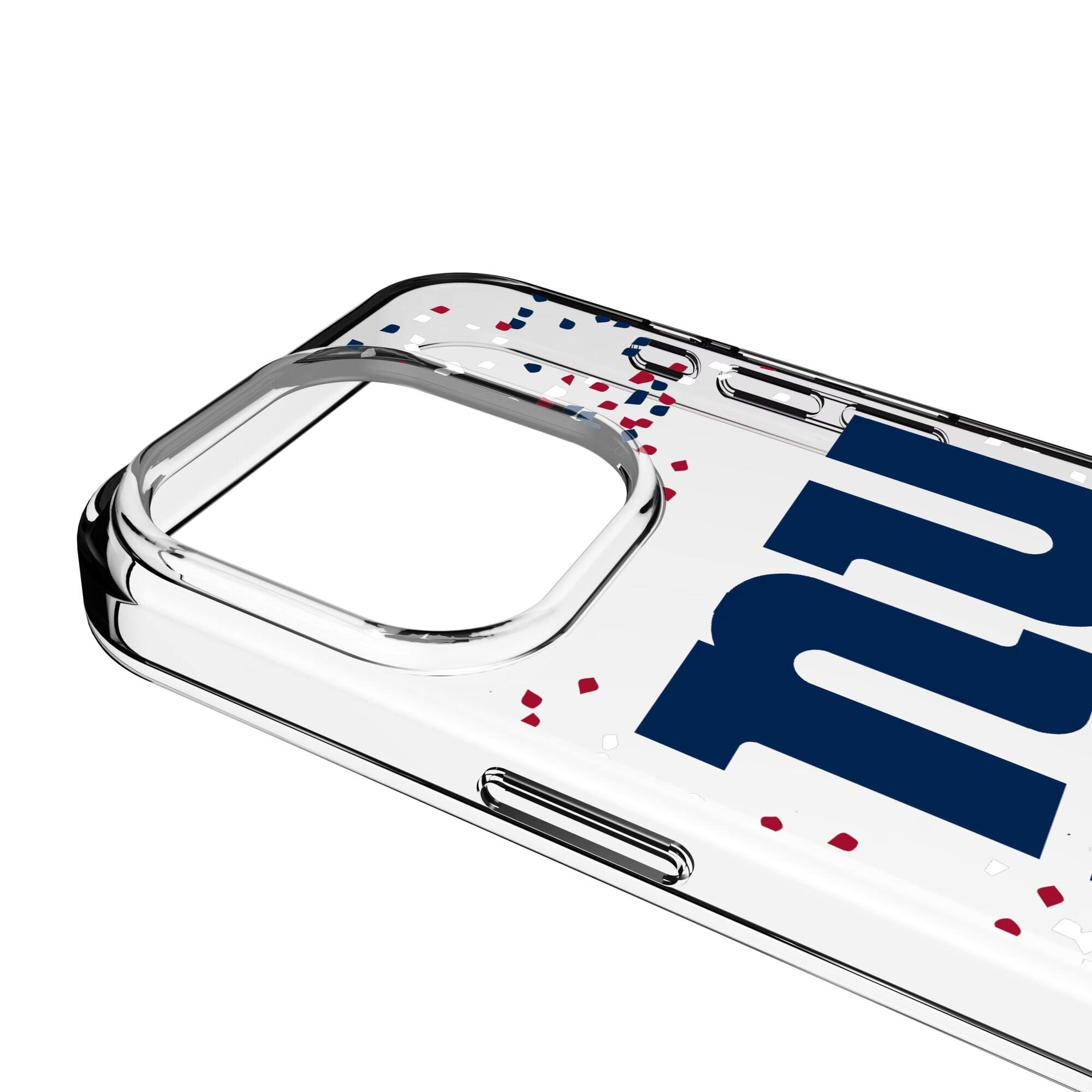 Alt View 2. Keyscaper - New York Giants iPhone Clear Case with Confetti Design - 14 Pro Max - Multicolor.