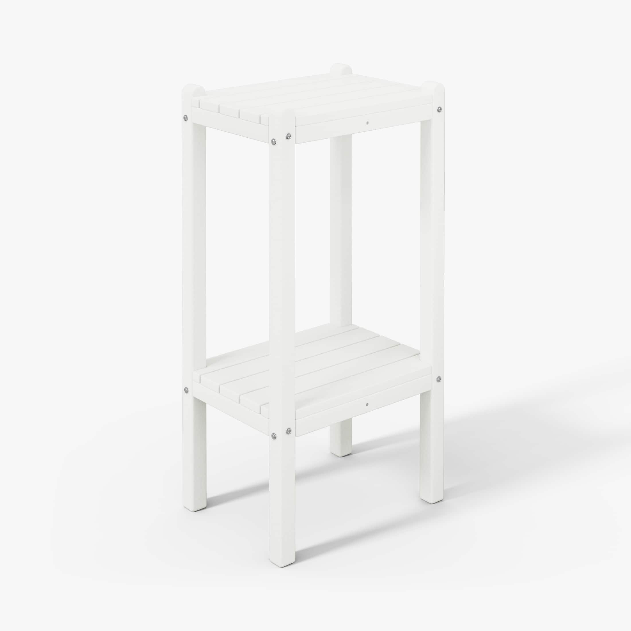 "WestinTrends - Malibu 36"" Outdoor Adirondack HDPE 2-Tier Patio Side Table - White" price history on PriceWatchPro
