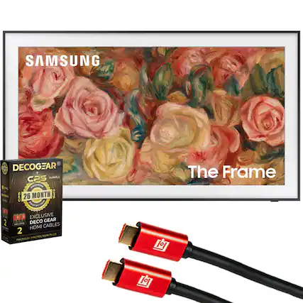 SAMSUNG
The Frame
DECOCGEAR®
CPS BUNDLE
PREMIUM
26 MONTH
EXCLUSIVE
DECO GEAR
HDMI CABLES
2
PREMIUM PROTECTION PLAN