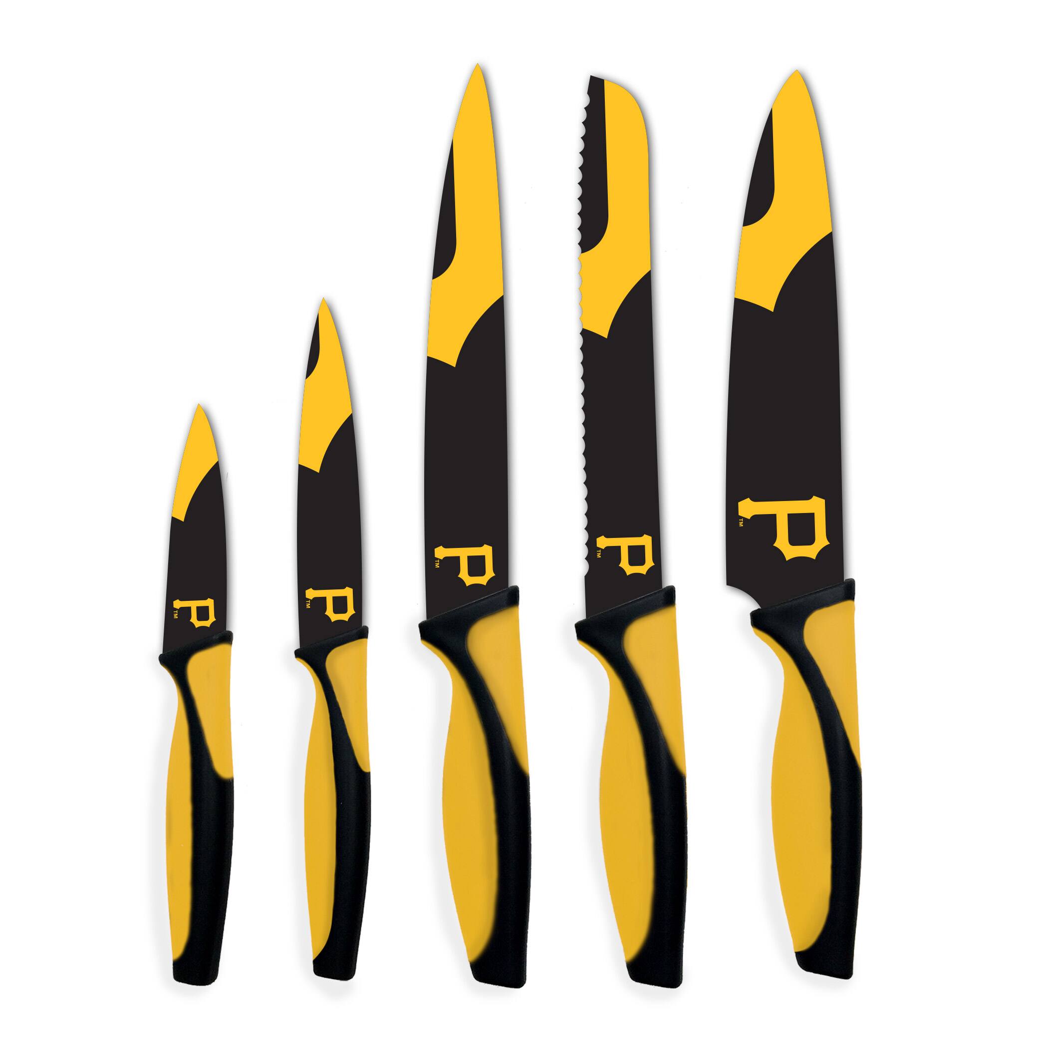 Alt View 1. Woodrow - Pittsburgh Pirates 5-Piece Stainless Steel Cutlery Knife Set - Multicolor.
