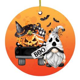 OrnamentallyYou - Boo Halloween Ghost Gnome Ornament - Multi-colored