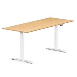 FlexiSpot - E7 72''W Electric Adjustable Standing Desk, /White - Bamboo