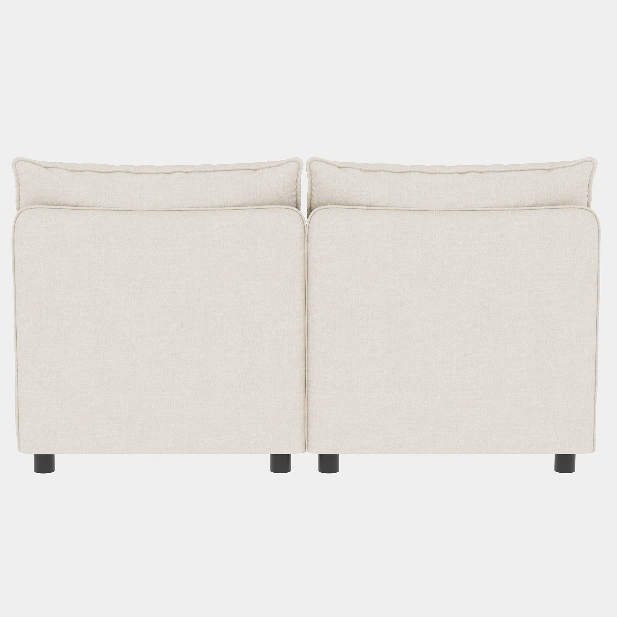 Back. TinyHomie - 2 PCS Armless Modular Sectional Sofa Seat with Storage Convertible Sleeper - white.