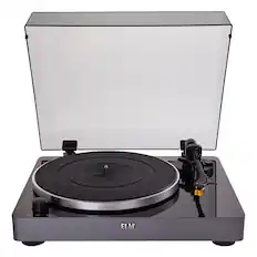 Front. ELAC - ELAC MRC501 Miracord 50 Turntable (Gloss Black) - Gloss Black.