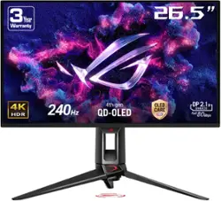 ASUS - ROG Swift 27" 4K OLED 240Hz 0.03ms Gaming Monitor with FreeSync Premium Pro and HDR (DisplayPort, HDMI) - Black - Front_Zoom