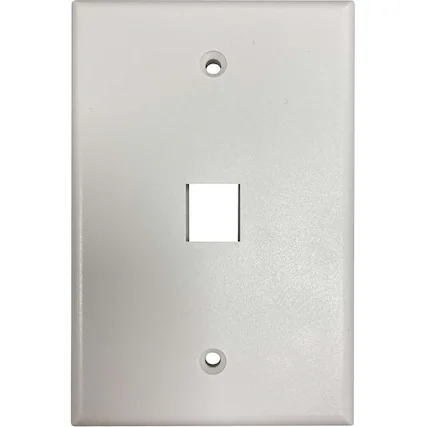 Front. Tripp Lite - Eaton Tripp Lite Series Safe-IT 1-Port Single-Gang Keystone Wall Plate, Antibacterial, Ivory Matte, TAA - 1 x Total - Ivory.
