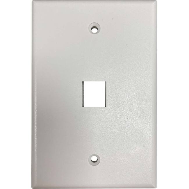 Front. Tripp Lite - Eaton Tripp Lite Series Safe-IT 1-Port Single-Gang Keystone Wall Plate, Antibacterial, Ivory Matte, TAA - 1 x Total - Ivory.