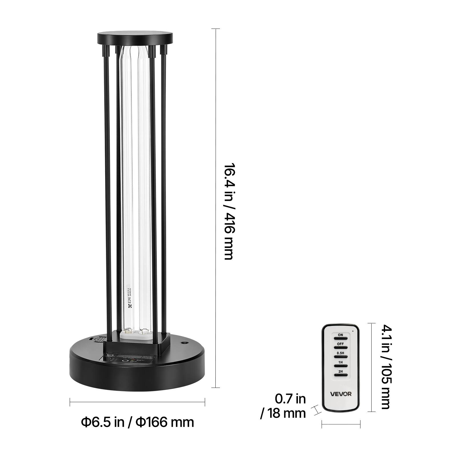 16.4 in / 416 mm

6.5 in / 166 mm

0.7 in / 18 mm

4.1 in / 105 mm

VEVOR