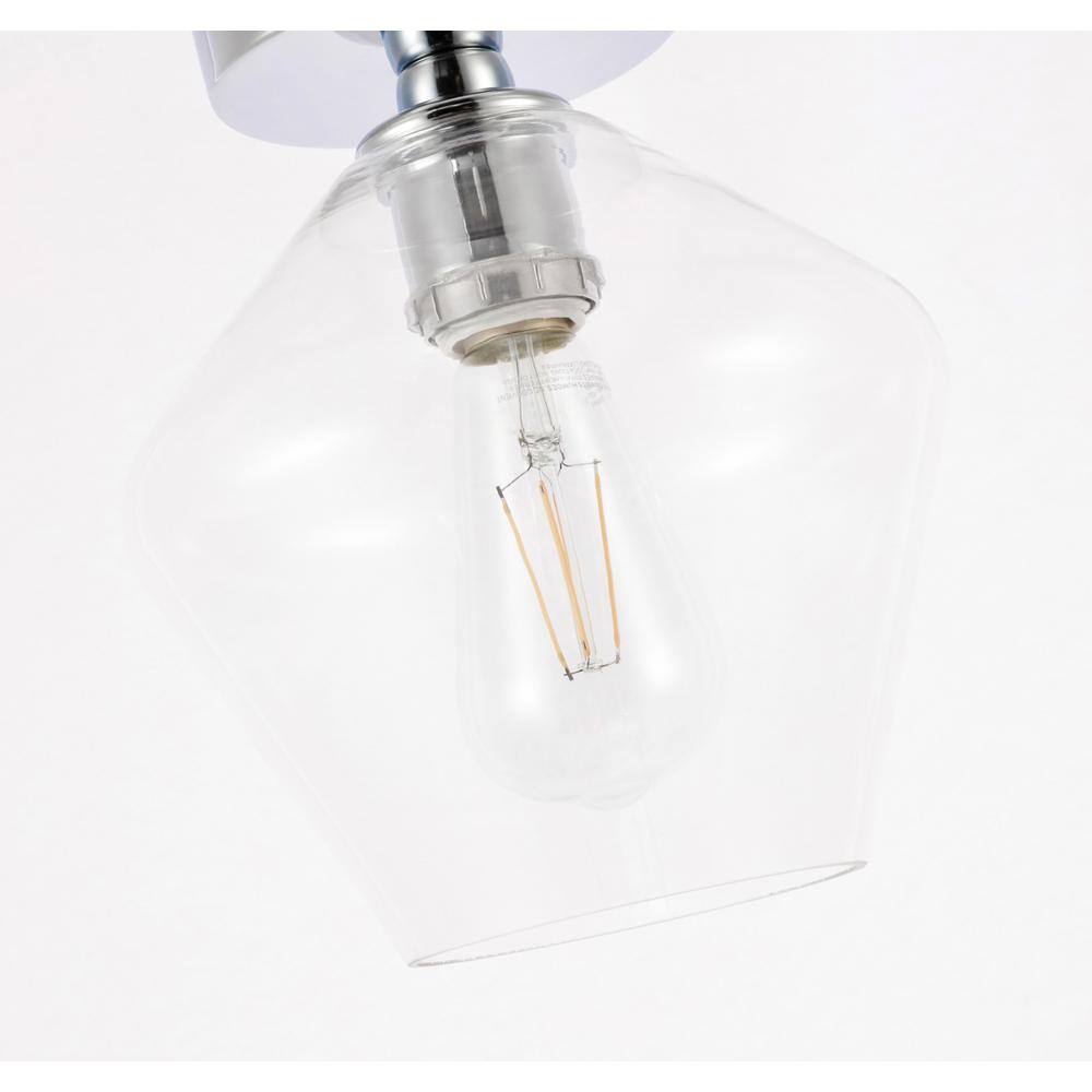 Back. Living District - Gene 1 light Chrome and Clear glass Flush mount - Chrome And Clear Glass.