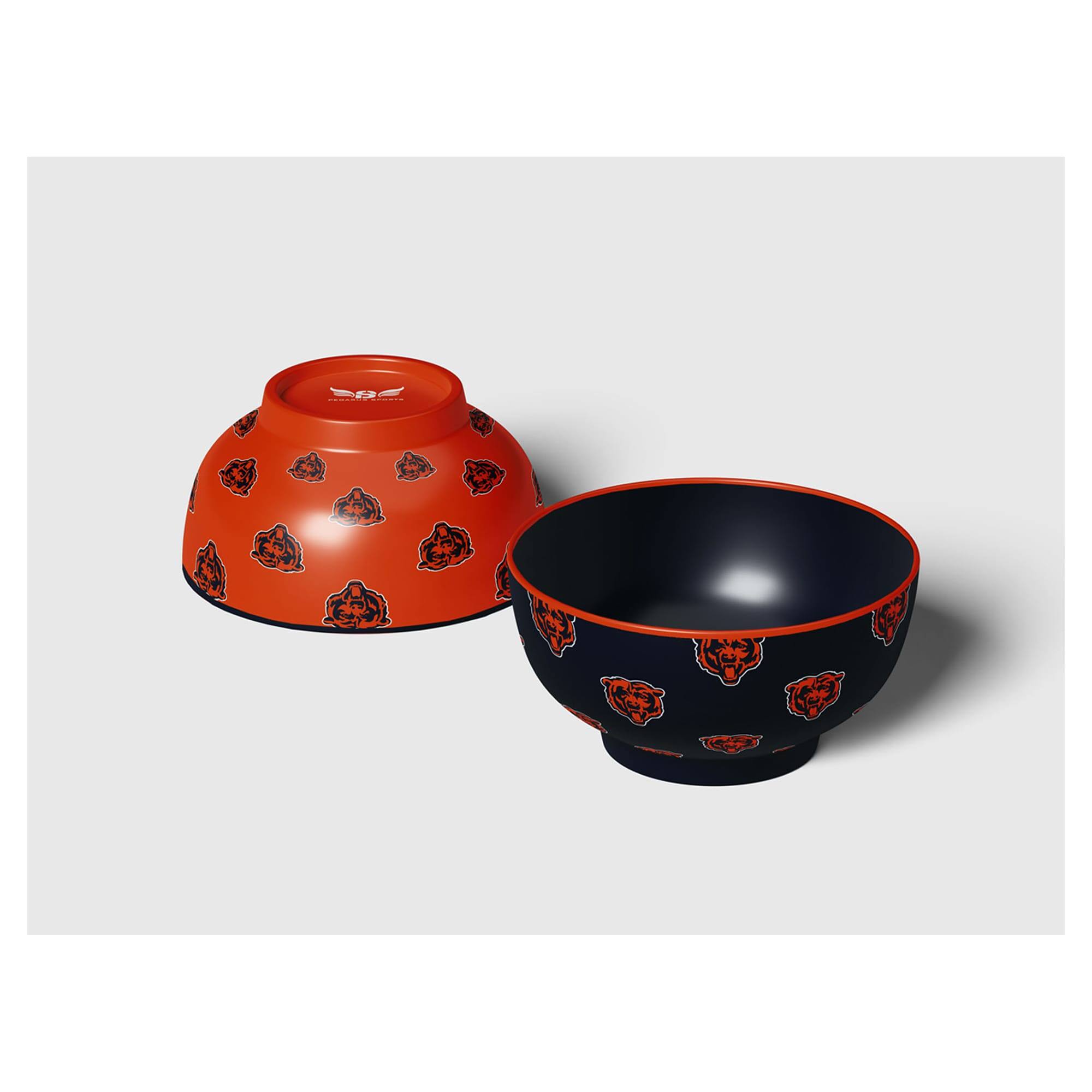 Front. Pegasus - Chicago Bears 6" Home & Away Two-Piece Serving Bowl Set - Multicolor.